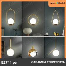 Lampu Gantung Minimalis Bulat Bola Kaca Putih Emas: Sentuhan Elegan untuk Ruang Tamu dan Cafe